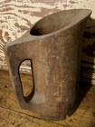 Antique Primitive Wooden Noggin Pitcher Miniature Treen Patina Early Kitchenware