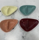 Coors Tempo Foursome Triangular Ceramic Ashtrays Set Of 4 Breweriana