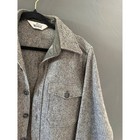 Woolrich Vintage 80s Mens Wool Blend Shirt Jacket Gray Diagonal Weave Size M