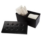 Lavish Home  black  Ottoman-faux-leather Rectangular Storage Bench  Works As Foo