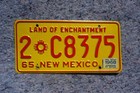 1965 - 1968 New Mexico License Plate - Land Of Enchantment