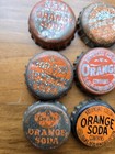 Vintage Lot Of 9 Orange Soda Bottle Cap Cork Lined