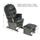 Costway Wood Glider And Ottoman Cushion Set Baby Nursery Rocking Chair Dark Grey
