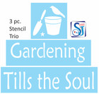 Gardening Tills Soul 3 Pc Stencil Country Family Yard Crow Flower Pot Diy Signs
