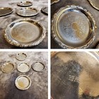 Vintage Silver Plated Ep On Steel Ornate Wine Coaster Made In Italy 4  Set Of 5