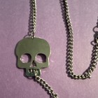 Silver Skull Pendant Chain Necklace  Gothic Theme  Lobster Closure