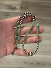 Sterling Silver Native American Sw 5mm Turquoise Navajo Pearl Necklace  925