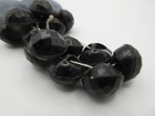 Lot Of  14  1 2  Vtg 1950-60s Black Glass Button Diamond Cut Etched Grape Felt
