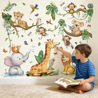 Baby Animal Wall Decals For Nursery  Jungle Safari Theme Kids Room Decor With   