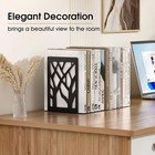 Maxgear Book Ends Tree Design Modern Bookends For Shelves  2 Pairs  Black 