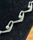 Vintage Taxco Mexico Sterling Modernist Hinged Links Necklace  18    Signed    jgd   