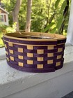 Rare New Longaberger Metropolitan Small Basket   Protector  Purple   Gold Stain