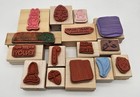  lot Of 15  Random Rubber Stamps New used Vgc 