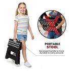 9  Folding Step Stool Black Portable Non Slip Collapsible Plastic Lightweight Us