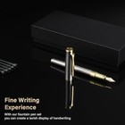 Fountain Pen With Medium Nib  Includes 10 Ink Cartridges  2 Ink Refill Silver