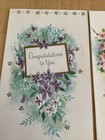 Nos Vtg 60 s 3-greeting Anniversary Birthday Cards Floral Victorian no Envelopes