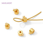 18k Gold Plated Round Crimp End Bead brass Crimp Beads For Jewelry Making Suppli
