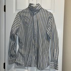 Two Women   s English Show Shirts  Blue   Yellow Pinstripe  Euro 40  Usa 10  Med