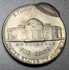 1971-d  Double Struck Off Center Nickel Mint Error Coin Bu-unc