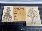 Lot Of 28 Wooden Rubber Stamp- Various Topics   Sizes  b 