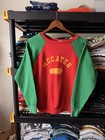 Vintage 60s   70s Two Tone Raglan Sweatshirt Mccater Athletics Pe Green Red