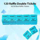 240 Pcs  120 Pairs  Blue Double Raffle Tickets     50 50 Raffle Tickets For Partie