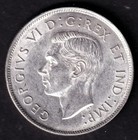 Canada 1944 50c Silver Half Dollar King George Vi  800 Silver Coin Almost Unc  1