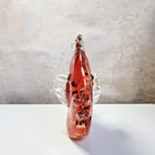 Hand Blown Art Glass Butterfly Fish Red Orange Paperweight Figurine