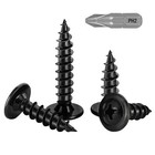 100pcs  10x1in Black Truss Head Wood Screws Alloy Steel Self Tapping Wafer