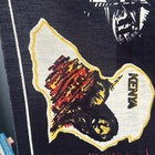 Vtg East Africa Kenya Textile Wall Art Cloth Blue Peacocks Africa Love Souvenir 