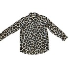 Michael Kors Women   s Blouse Sz S Leopard Print Pocket Adj Sleeves Button Front