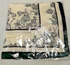 New 26 X 26 5  In  Med  Square White  And Black Floral 100  Polyester - Ps 1014