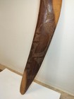 Vintage Large Hand-carved Wooden Boomerang - Emu ostrich Engraved - 25 7 