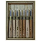 Michihamono 7 Piece Wood Carving Gouges   Chisels Woodblock Printing Tools Set