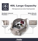 The Foldie   4 0 Travel Duffle - Water Resistant - Expandable Bottom - Beige