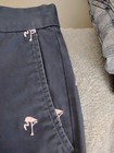 Men s Dress Shorts Dark Blue With Pink Flamingos Size 31