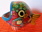 Talavera Wide Mouth Fish Mexican Pottery Hand Painted Folk Art  paper Clip