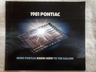 1981 Pontiac Full Line Car Sales Brochure Original Literature Firebird Artwork 