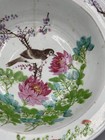 Antique 19th C Chinese Famille Rose Bird   Flowers Large Bowl 11 3 4  