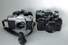 Vintage Slr Film Camera Lot Of 4 Cameras Minolta Fujica Praktica Konica - As-is