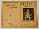 3 Vintage 1930 s Menus  Pinard s Soda Fountain liquor Store  Sioux Falls  Sd