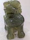Carved Green Jade Foo Dog Chinese Guardian Lion Figurine
