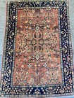 4 7x3 2ft Antique Handmade Old Perssian Wool Rug  