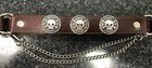 New  Leather Western Biker Cowboy Boot Chains - Brown -silver Skull Conchos Usa