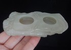 Fine Chinese Old Hand Carving Bamboo Natural Nephrite Jade Brush Washer
