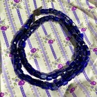 Graduated Strand Of Alaskan Russian Blue Glass Beads Native Antique Trade Beads