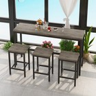 4 Piece Dining Table Set Table And 3 Stools Kitchen Breakfast Furniture