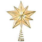 Lit Capiz Shell Gold Star Christmas Tree Topper 10 5  Holiday Decor Nativity