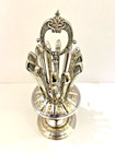 Vintage Victorian Silver-plated Revolving 12 Knife Caddy Set