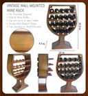 Cota Global Wine Glass Shaped Wall Mounted Wine Rack  18 Bottles Freestanding W